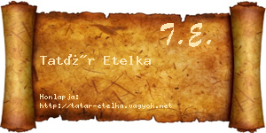 Tatár Etelka névjegykártya