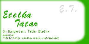 etelka tatar business card